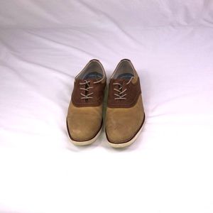 Men’s Chaps Leather/Suede Saddle Oxford Two Toned Lace Up 8.5